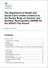 The Department of Health and Social Care's written evidence to the Review Body on Doctors' and Dentists' Remuneration (DDRB) for the 2020/21 Pay Round